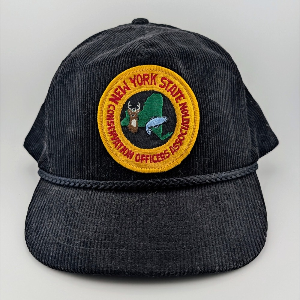 New York State Conservation Officers Association Corduroy Snapback Hat Vintage